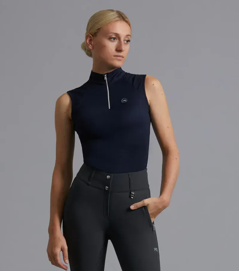 Premier Equine Ladies Derina Technical Sleeveless Riding Top - Navy