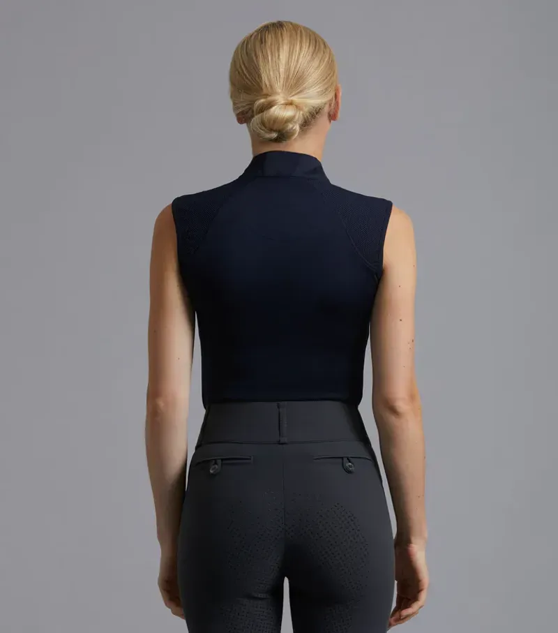 Premier Equine Ladies Derina Technical Sleeveless Riding Top - Navy-2