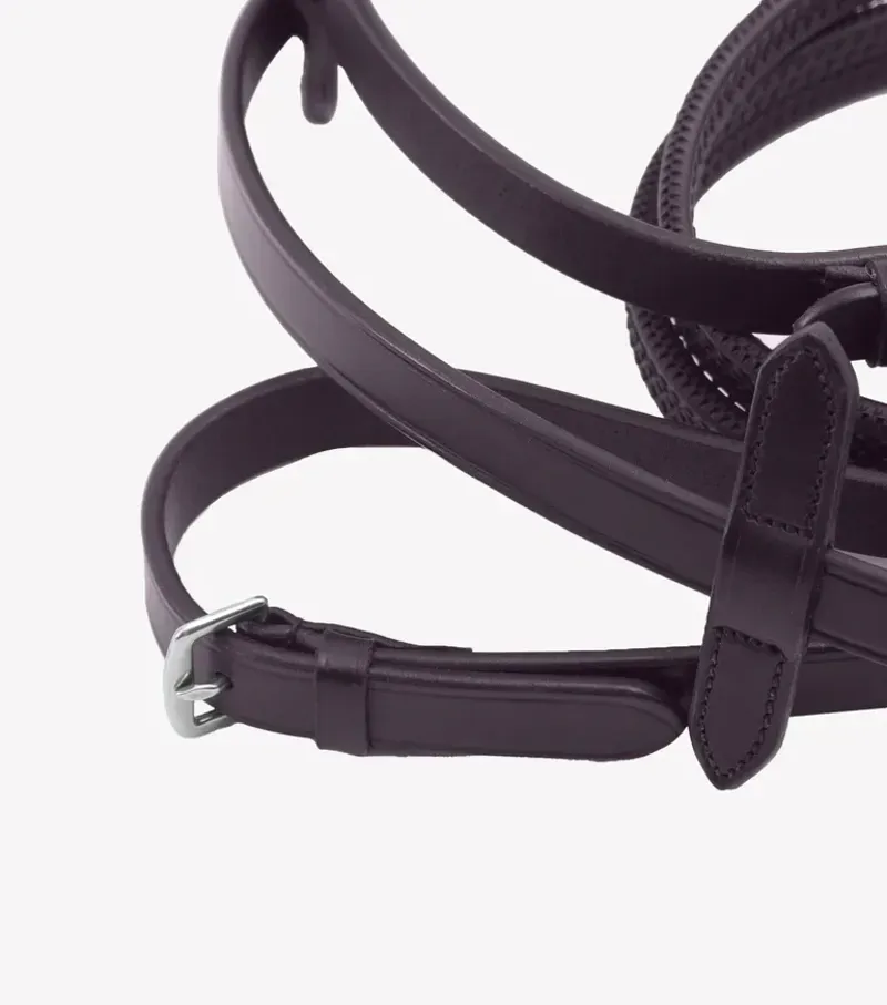 Premier Equine Diego Rubber Reins - Brown-3