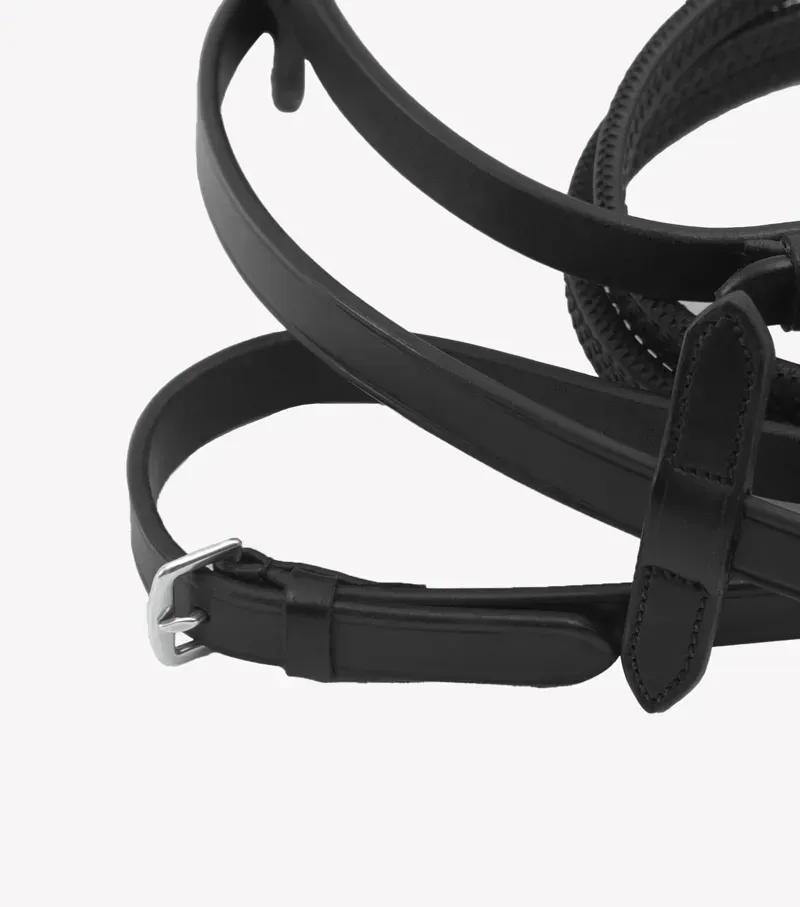 Premier Equine Diego Rubber Reins - Black-2
