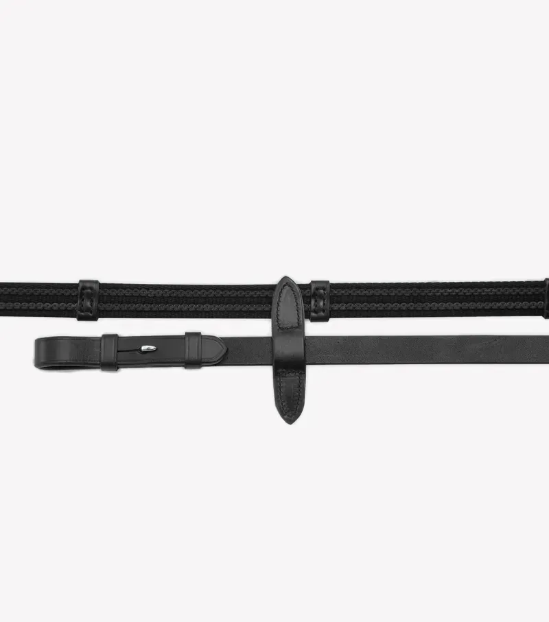 Premier Equine 3/4 Domenico Web and Rubber Grip Reins - Black