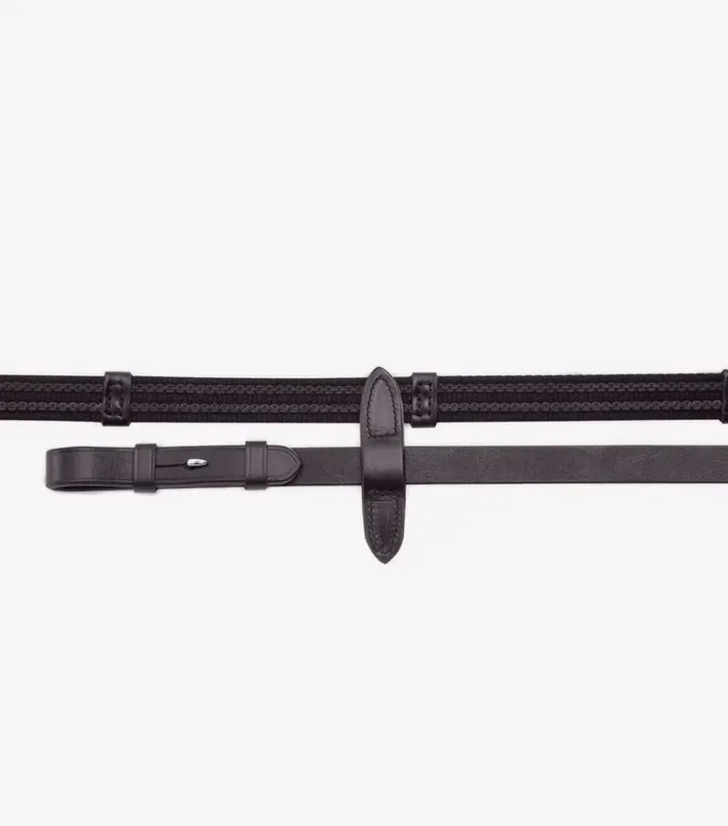 Premier Equine 3/4 Domenico Web and Rubber Grip Reins - Brown