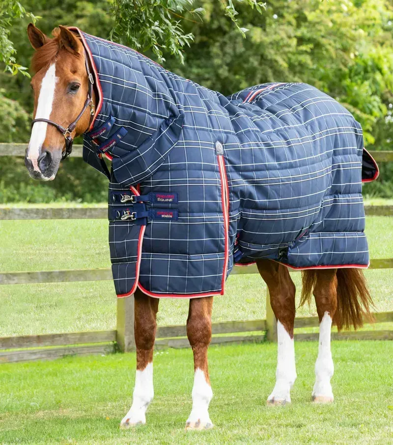 Premier Equine 400g Domus Combo Stable Rug - Navy Check