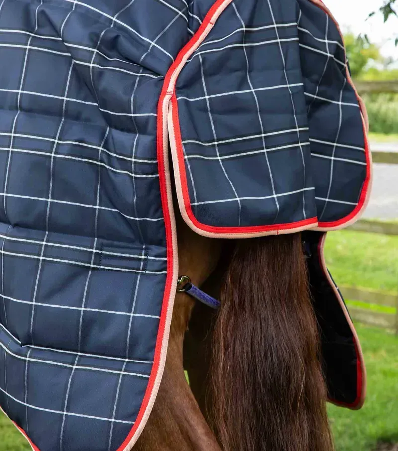 Premier Equine 400g Domus Combo Stable Rug - Navy Check-4