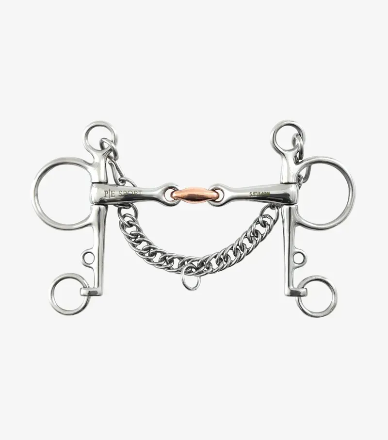 Premier Equine Double Jointed Pelham With Copper Lozenge - Silver