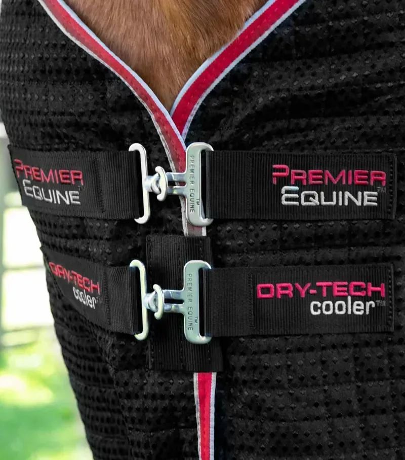 Premier Equine Dry-Tech Horse Cooler Rug - Black-3