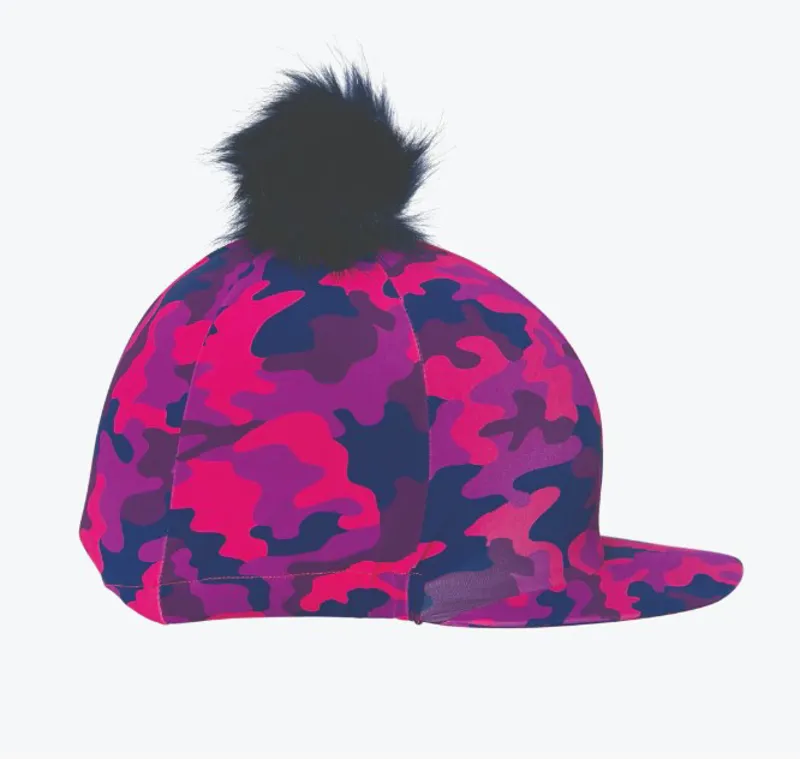 Hy Equestrian DynaForce Hat Cover - Raspberry/Navy-2