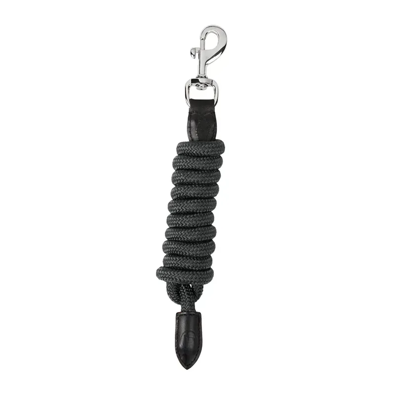 Dublin Leather Rope Lead 2m - Charcoal/Black