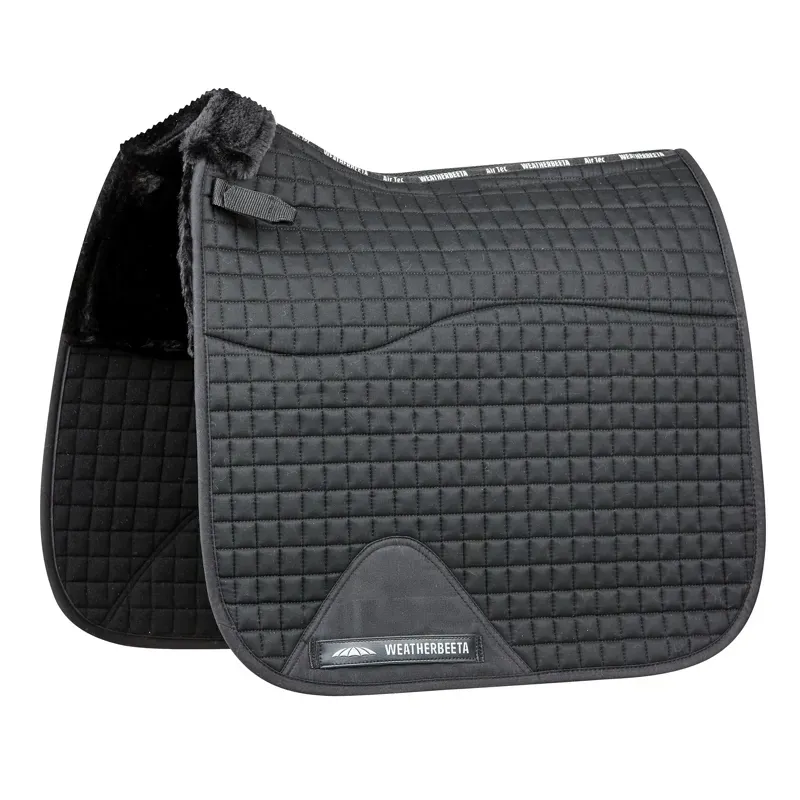 WeatherBeeta Prime Comfy Fleece Dressage Saddle Pad - Black 