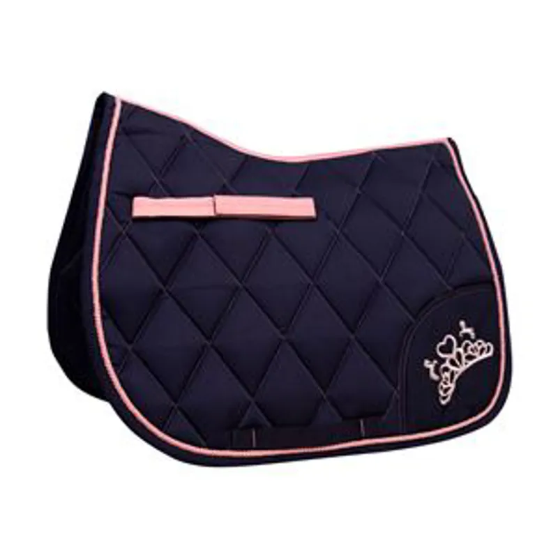 The Princess and The Pony Saddle Pad by Little Rider - Navy/Peach-1
