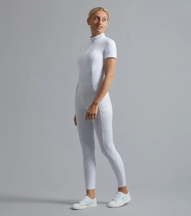 Premier Equine Ladies Electra Full Seat Gel Riding Tights - White-5