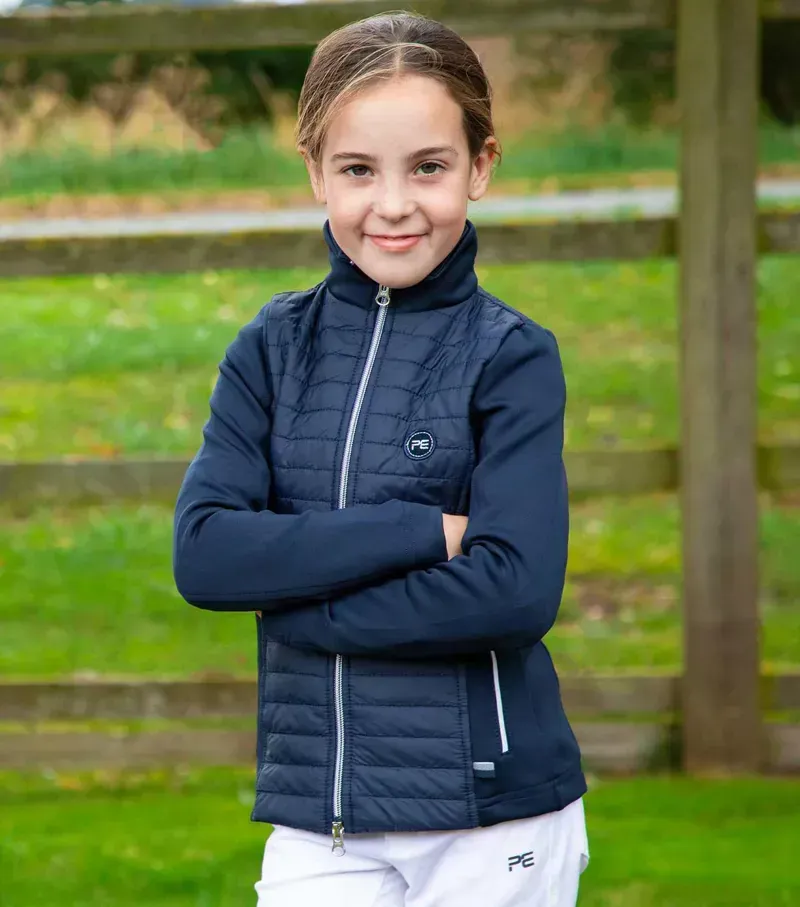 Premier Equine Mini Elena Girl's Hybrid Riding Jacket - Navy-1
