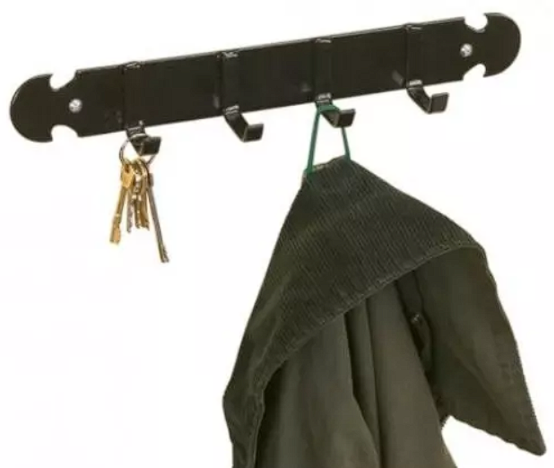 Stubbs Coat And Key Rack - Black