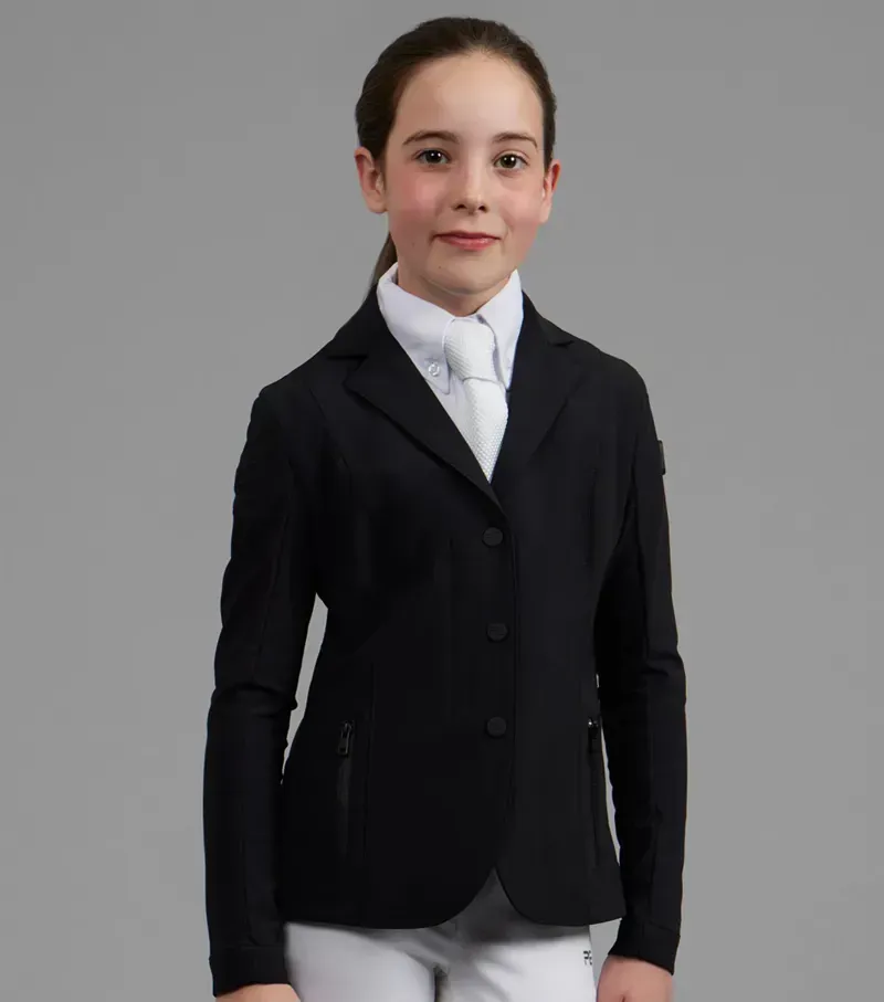 Premier Equine Girls Evinco Competition Jacket - Jet Black