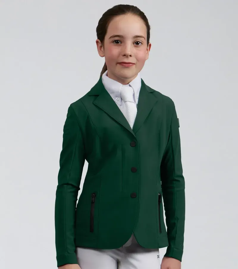 Premier Equine Evinco Girls Competition Jacket - Alpine Green