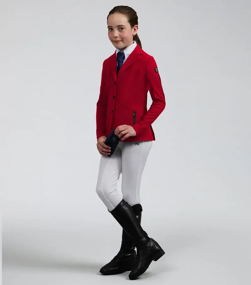 Premier Equine Evinco Girls Competition Jacket - London Red-1