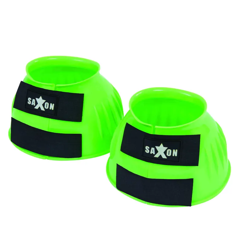 Saxon Double Tape PVC Ribbed Bell Boots - Lime Green