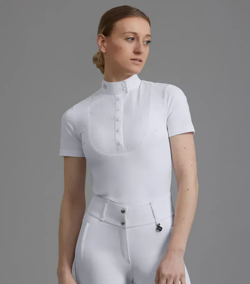 Premier Equine Ladies Famosa Short Sleeve Competition Shirt - White