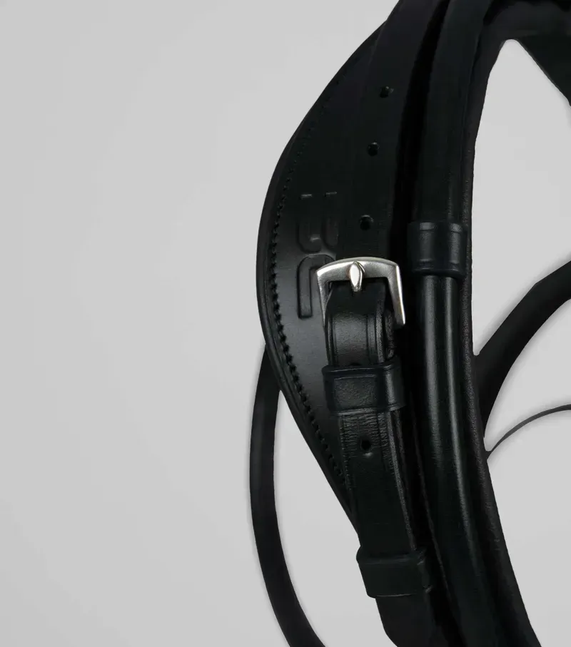 Premier Equine Finetti Rolled Leather Snaffle Bridle - Black-1