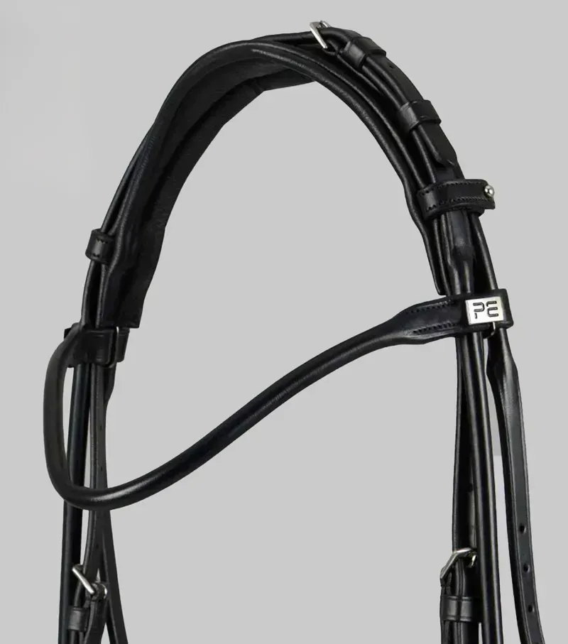 Premier Equine Finetti Rolled Leather Snaffle Bridle - Black-2