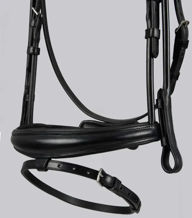Premier Equine Finetti Rolled Leather Snaffle Bridle - Black-3