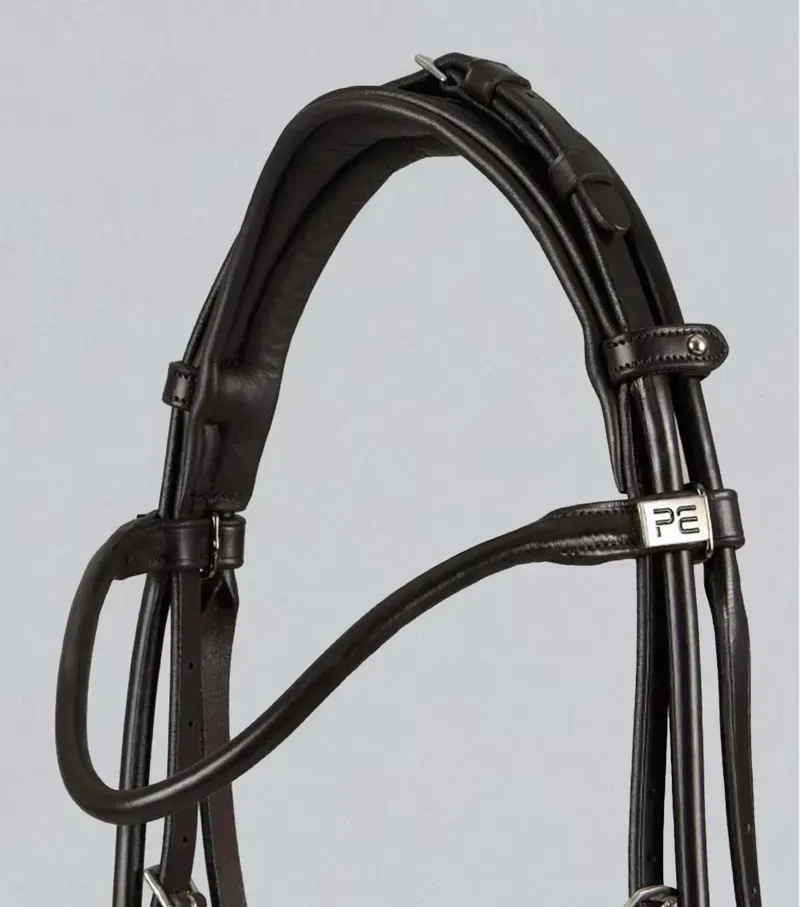 Premier Equine Finetti Rolled Leather Snaffle Bridle - Brown-2
