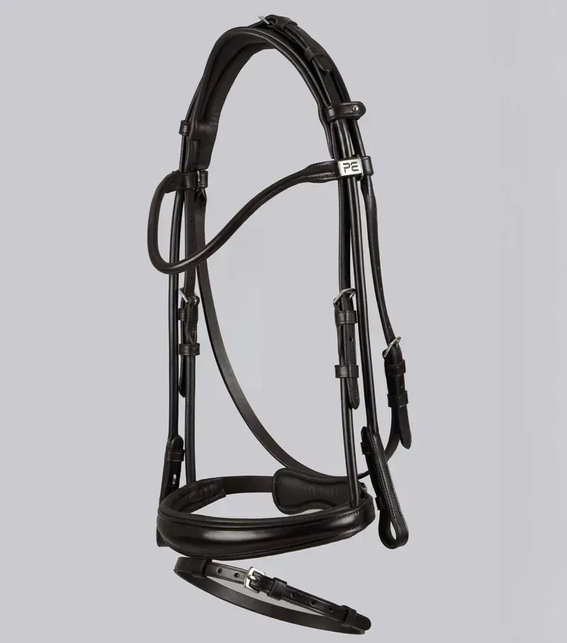 Premier Equine Finetti Rolled Leather Snaffle Bridle - Brown-4