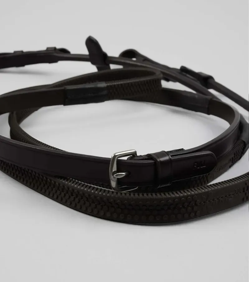 Premier Equine 5/8 Finetti Rolled Leather Reins - Brown-3