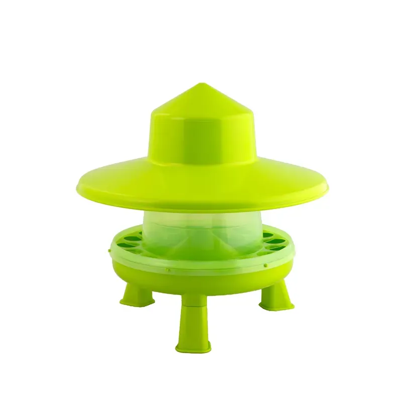 Gaun Poultry Feeder Plastic With Legs and Hat 4kg - Green Lemon