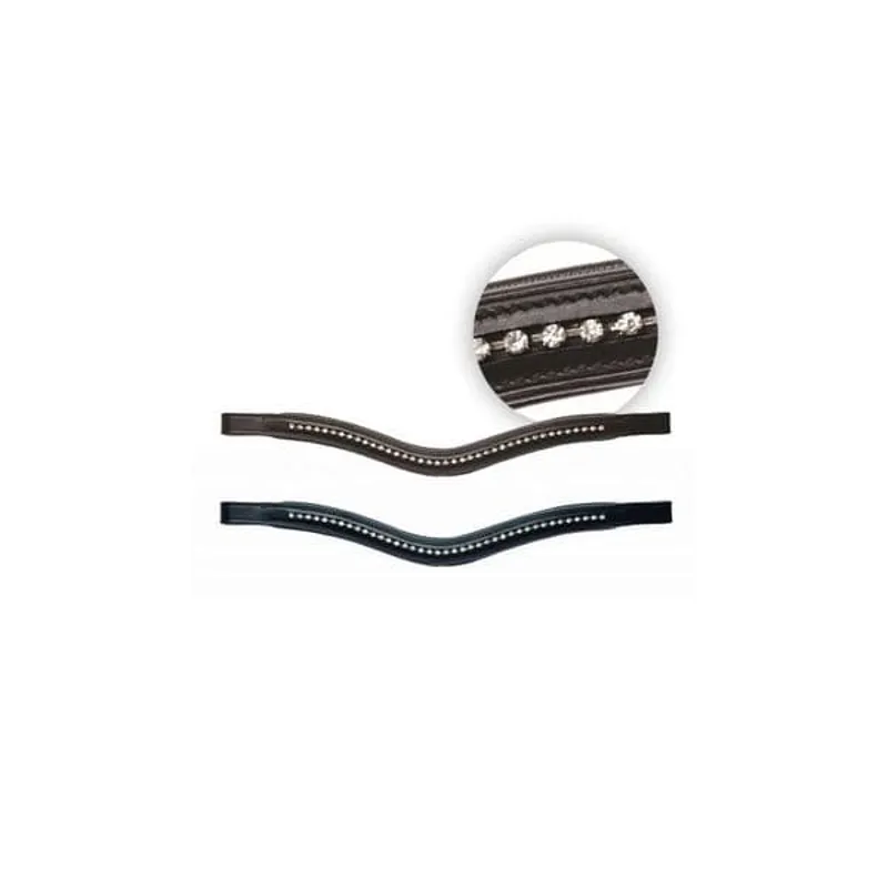Kincade Curved Diamante Browband - Black