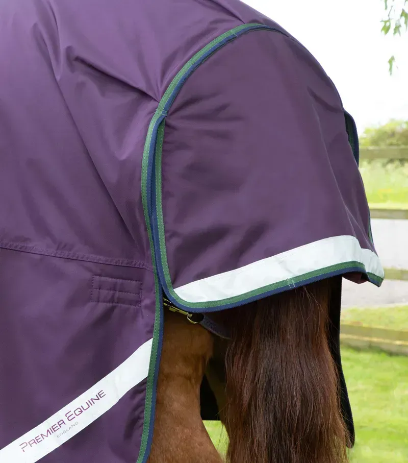 Premier Equine Buster Hardy 100g Half Neck Turnout Rug - Purple-4