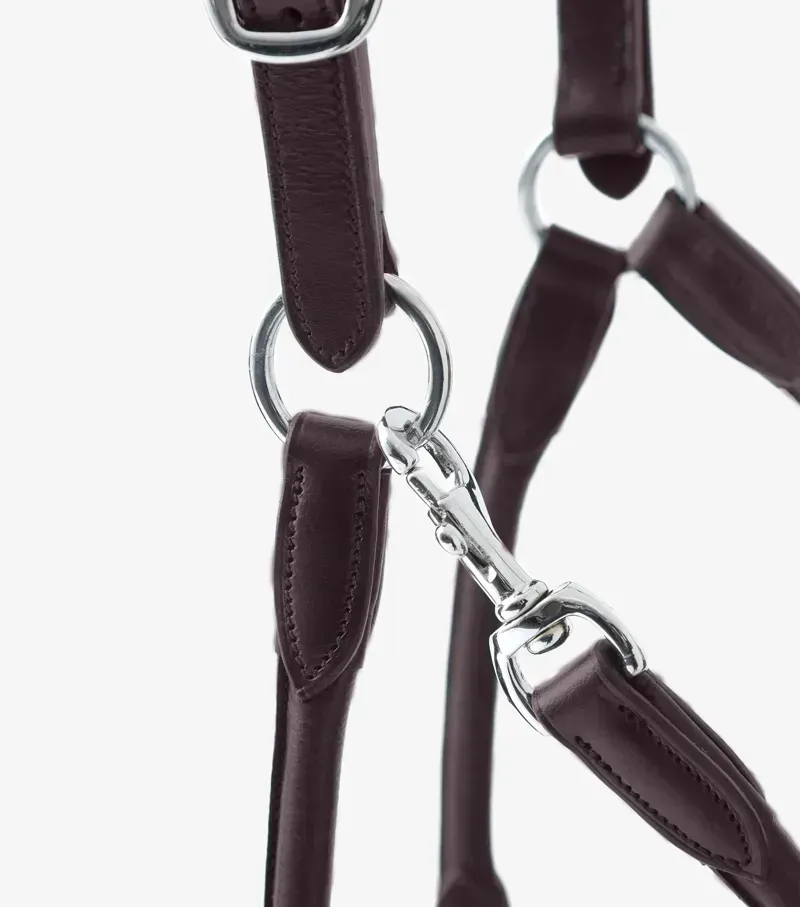 Premier Equine Hennaroso Rolled Anatomic Leather Head Collar - Brown-3