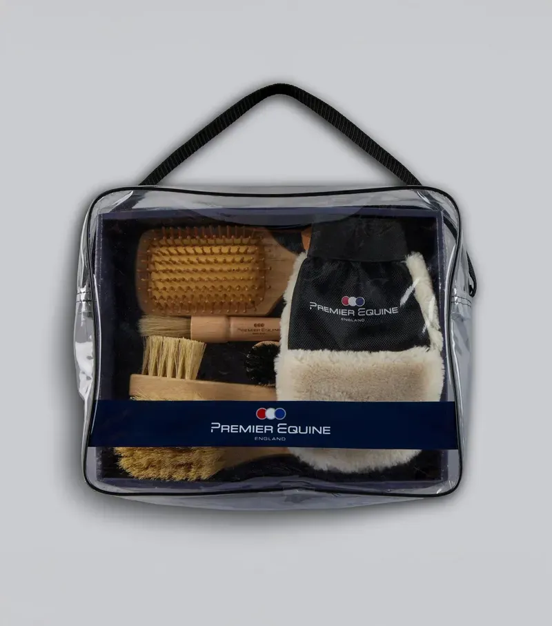 Premier Equine Heritage Grooming Kit Natural Wood-1