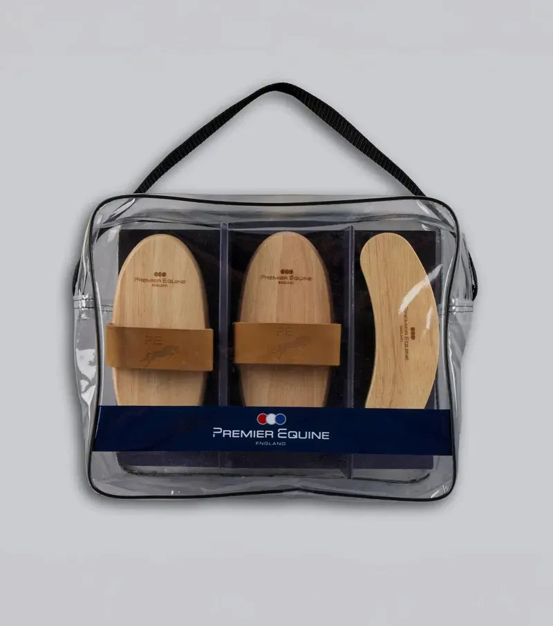 Premier Equine Heritage Grooming Kit Natural Wood-2