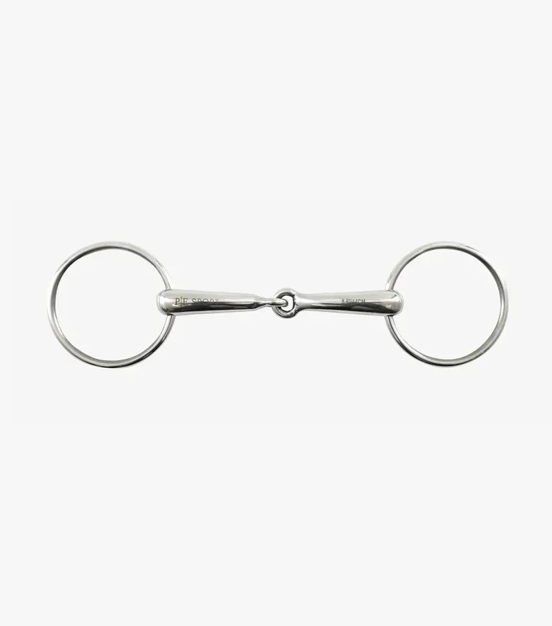 Premier Equine 75mm Rings Hollow Mouth Race Snaffle - Silver