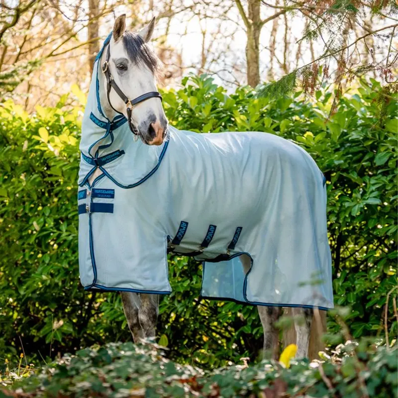 Horseware Amigo Bug Buster Fly Rug - Azure Blue/Navy/Electric Blue-1