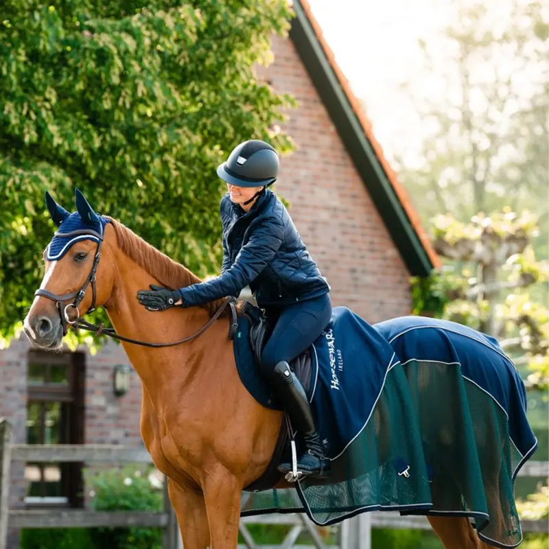 Horseware Signature Sport Cooler  Rug - Navy/Hunter Green-3