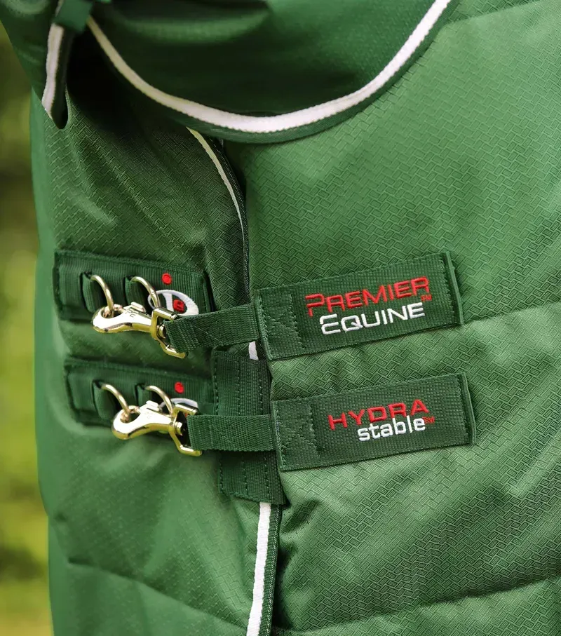 Premier Equine Hydra 200g Stable Rug With Neck Cover - Green-1