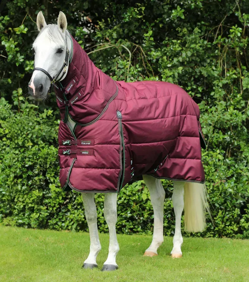 Premier Equine Hydra 350g Stable Rug With Neck Cover - Wine