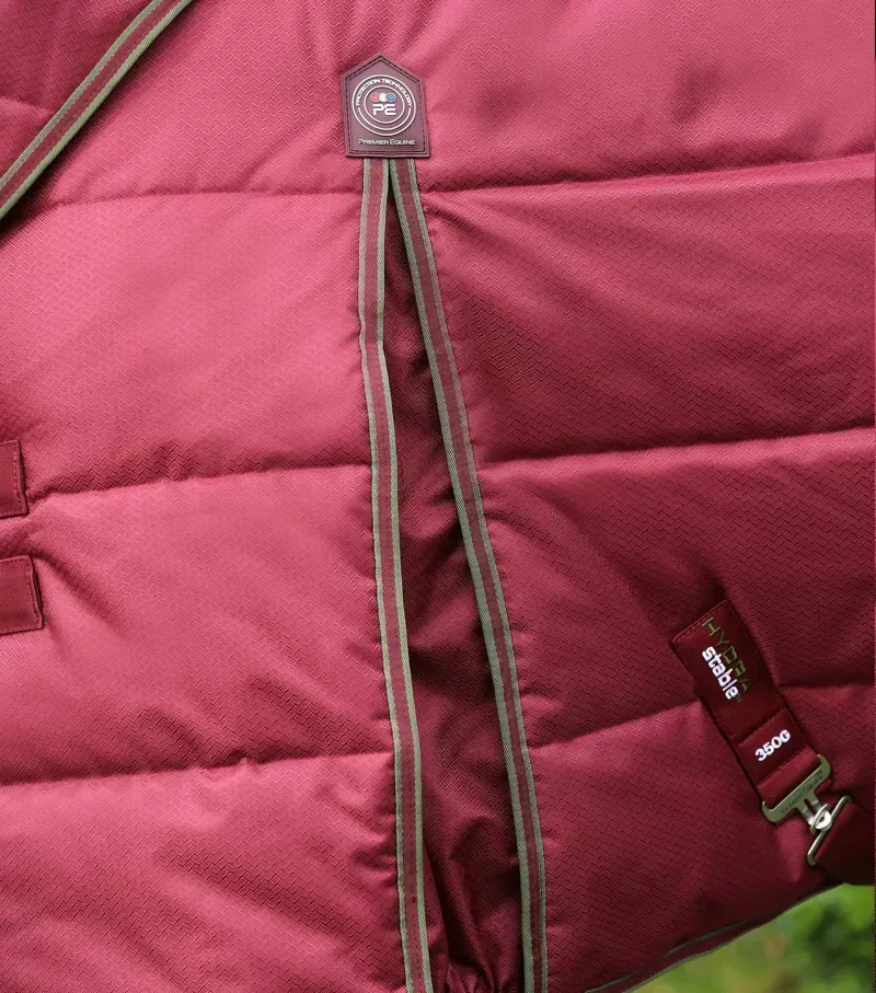 Premier Equine Hydra 350g Stable Rug With Neck Cover - Wine-4