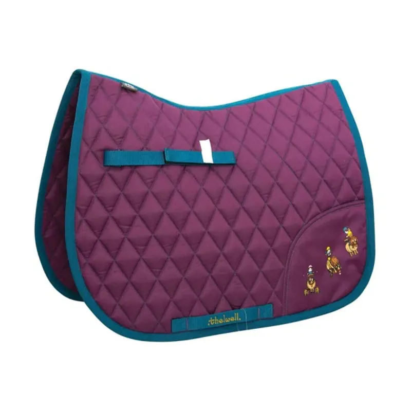 Hy Equestrian Thelwell Collection Pony Friends Saddle Pad - Purple/Blue