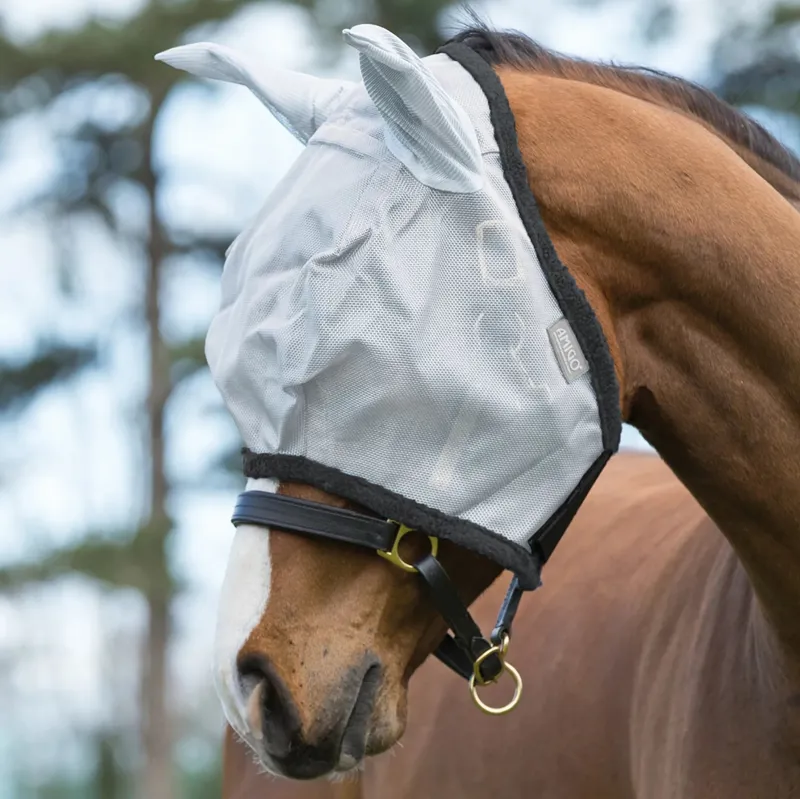 Horseware Amigo Fly Mask - Silver/Dark Grey