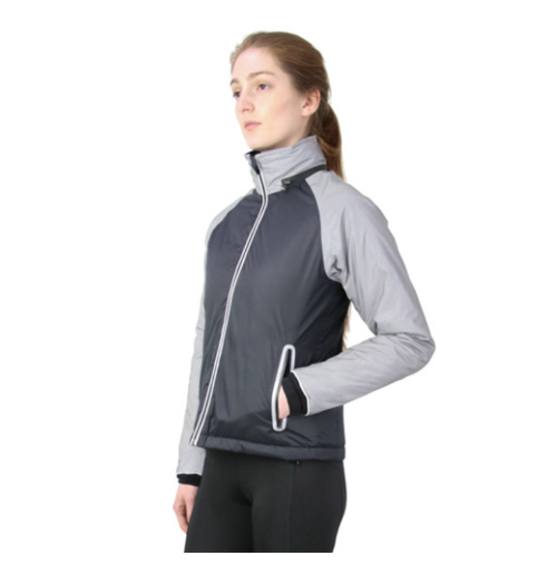 Hy Equestrian Silva Flash Waterproof Padded Jacket - Black/Reflective Silver