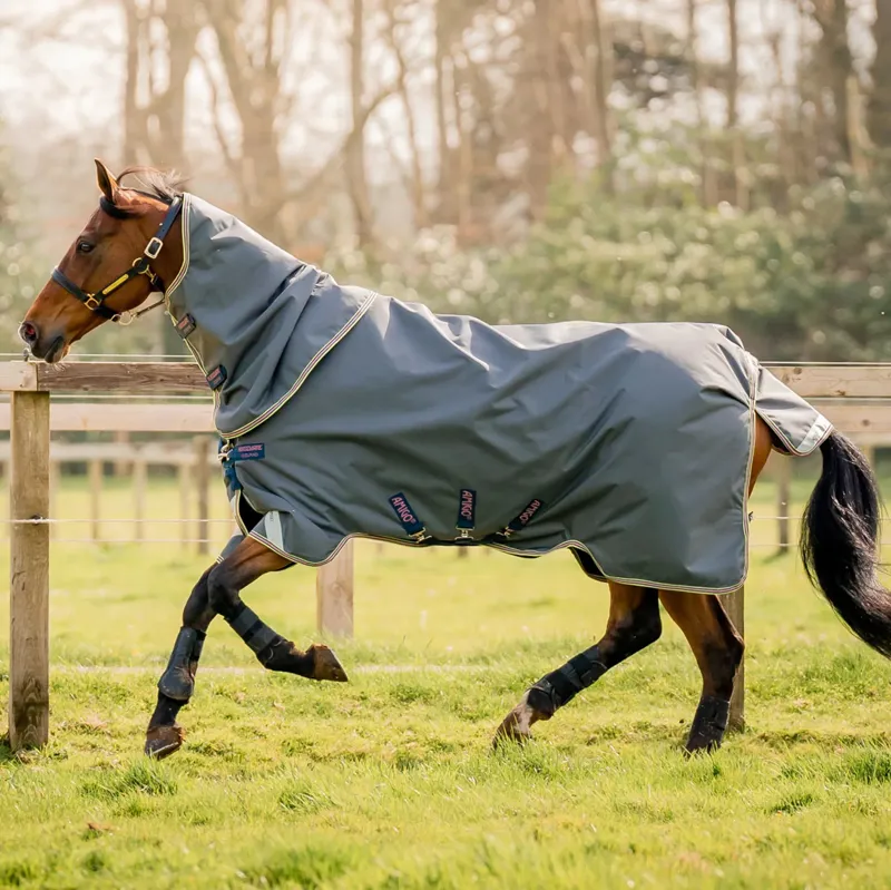 Horseware Amigo Bravo 12 Plus 0g Turnout Rug - Shadow/Navy/Rose-1