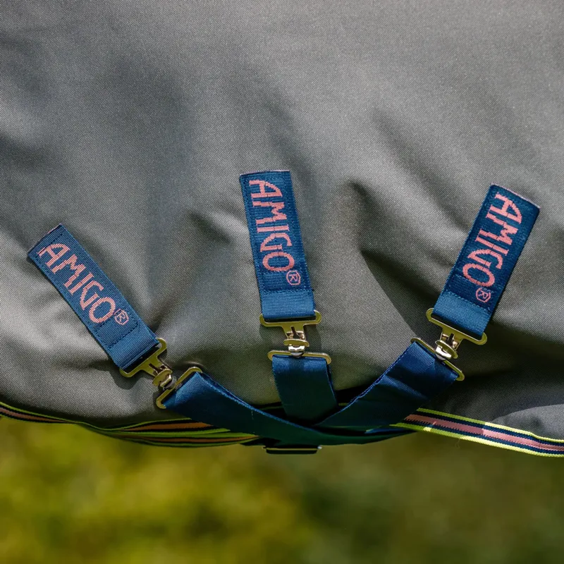 Horseware Amigo Bravo 12 Plus 0g Turnout Rug - Shadow/Navy/Rose-5