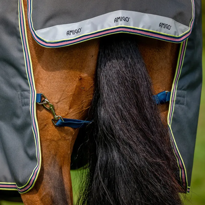 Horseware Amigo Bravo 12 Plus 0g Turnout Rug - Shadow/Navy/Rose-7