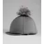 Premier Equine Jersey Hat Silk With Faux Fur Pom Pom - Anthracite