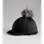 Premier Equine Jersey Hat Silk With Faux Fur Pom Pom - Black