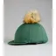 Premier Equine Jersey Hat Silk With Faux Fur Pom Pom - Green