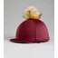 Premier Equine Jersey Hat Silk With Faux Fur Pom Pom - Wine